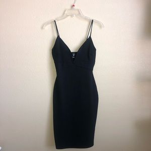 black mid length dress